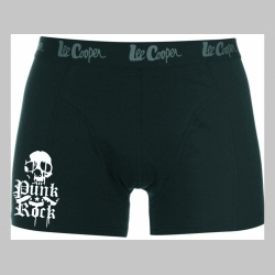 Punk Rock Skull - lebka čierne trenírky BOXER s tlačeným logom, top kvalita 95%bavlna 5%elastan